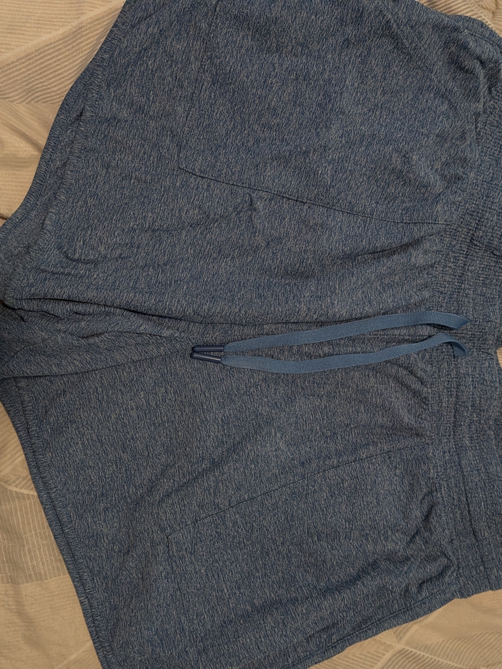 Athletic Works Heathered Slate Blue Drawstring Shorts